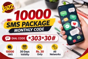 Jazz 10000 SMS Package Monthly Code