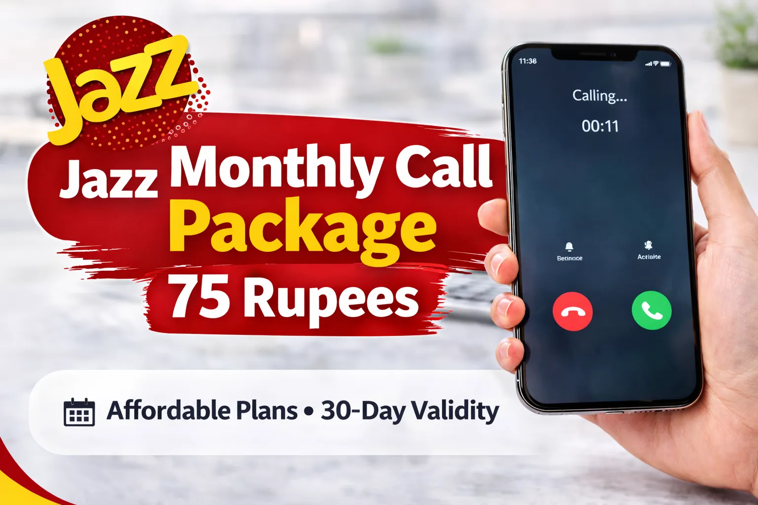 Jazz Monthly Call Package 75 Rupees
